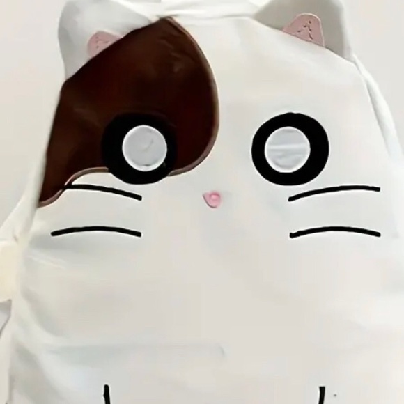 Adults and kids unisex!! 🐈 Brand new in bag embroidered white cat backpack - Picture 2 of 5